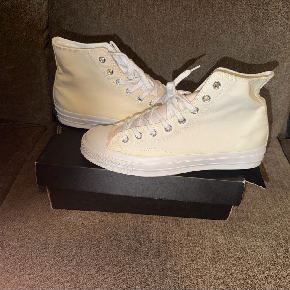 Chinatown Market Converse Classic High-Top Canvas Sneakers in Off-White